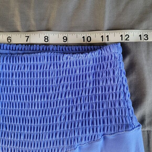 Offline By Aerie Real Me Super Flare Hi-Rise Leggings Size Large Blue Smocked - Picture 6 of 9